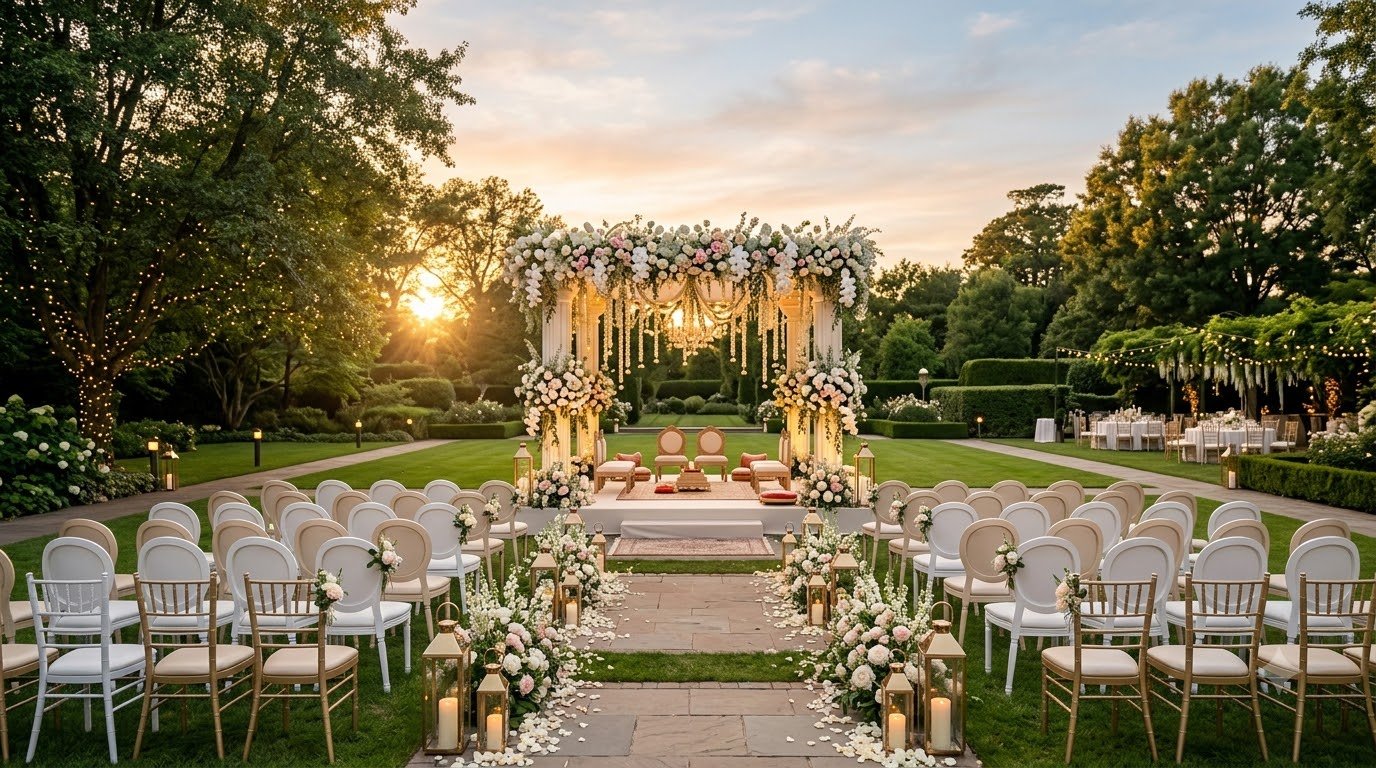 Garden wedding setup